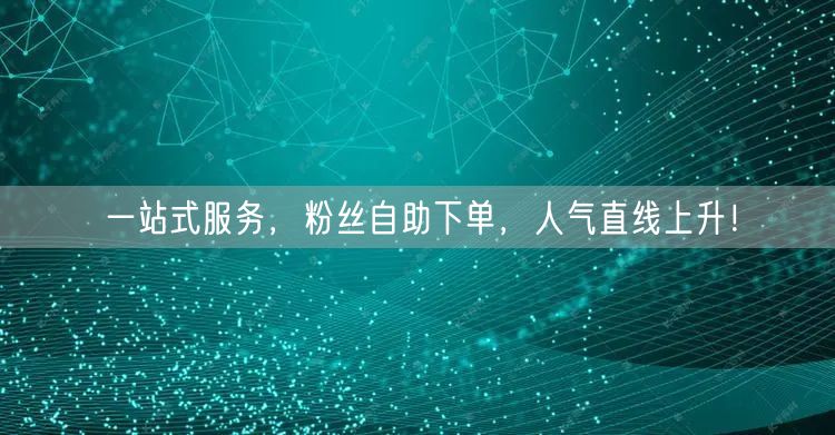 一站式服务，粉丝自助下单，人气直线上升！