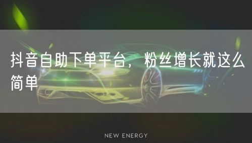 抖音自助下单平台，粉丝增长就这么简单
