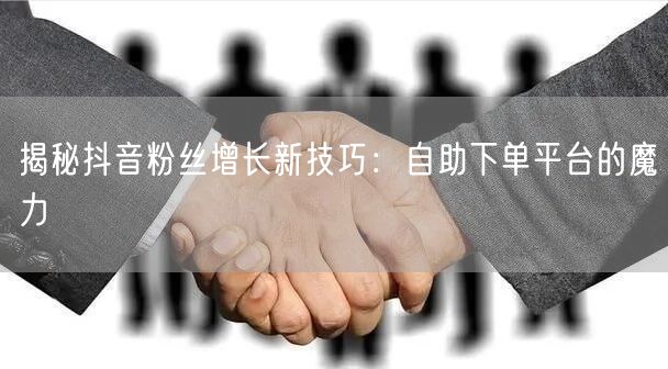 揭秘抖音粉丝增长新技巧：自助下单平台的魔力