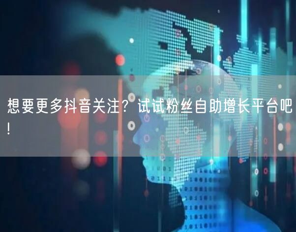 想要更多抖音关注？试试粉丝自助增长平台吧