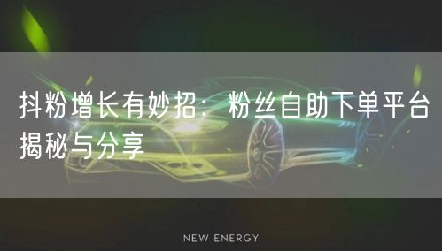 抖粉增长有妙招：粉丝自助下单平台揭秘与分